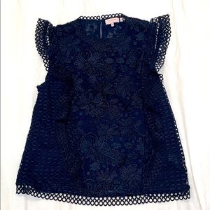 Ted Baker Navy Lace Sleeveless Blouse